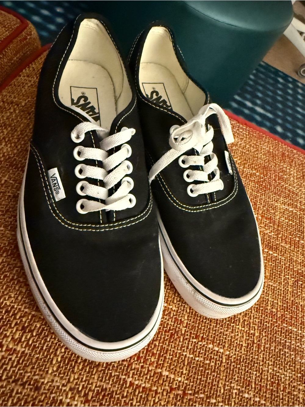 Vans Black and White Low-Top Canvas Sneakers